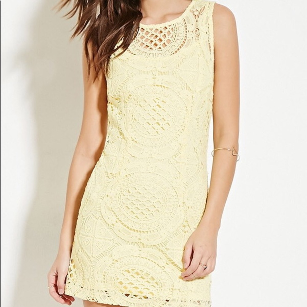 Yellow Lace Sundress with slip